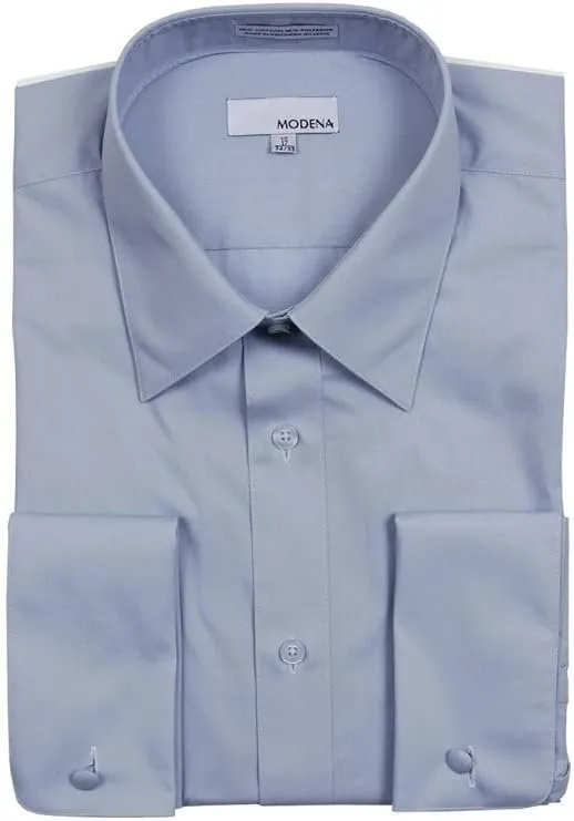 Modena Men’s Regular Fit French Cuff Solid Dress Shirt – Colors