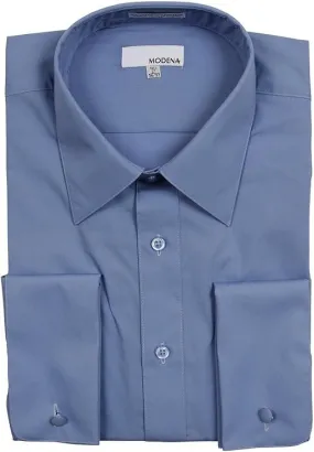 Modena Men’s Regular Fit French Cuff Solid Dress Shirt – Colors