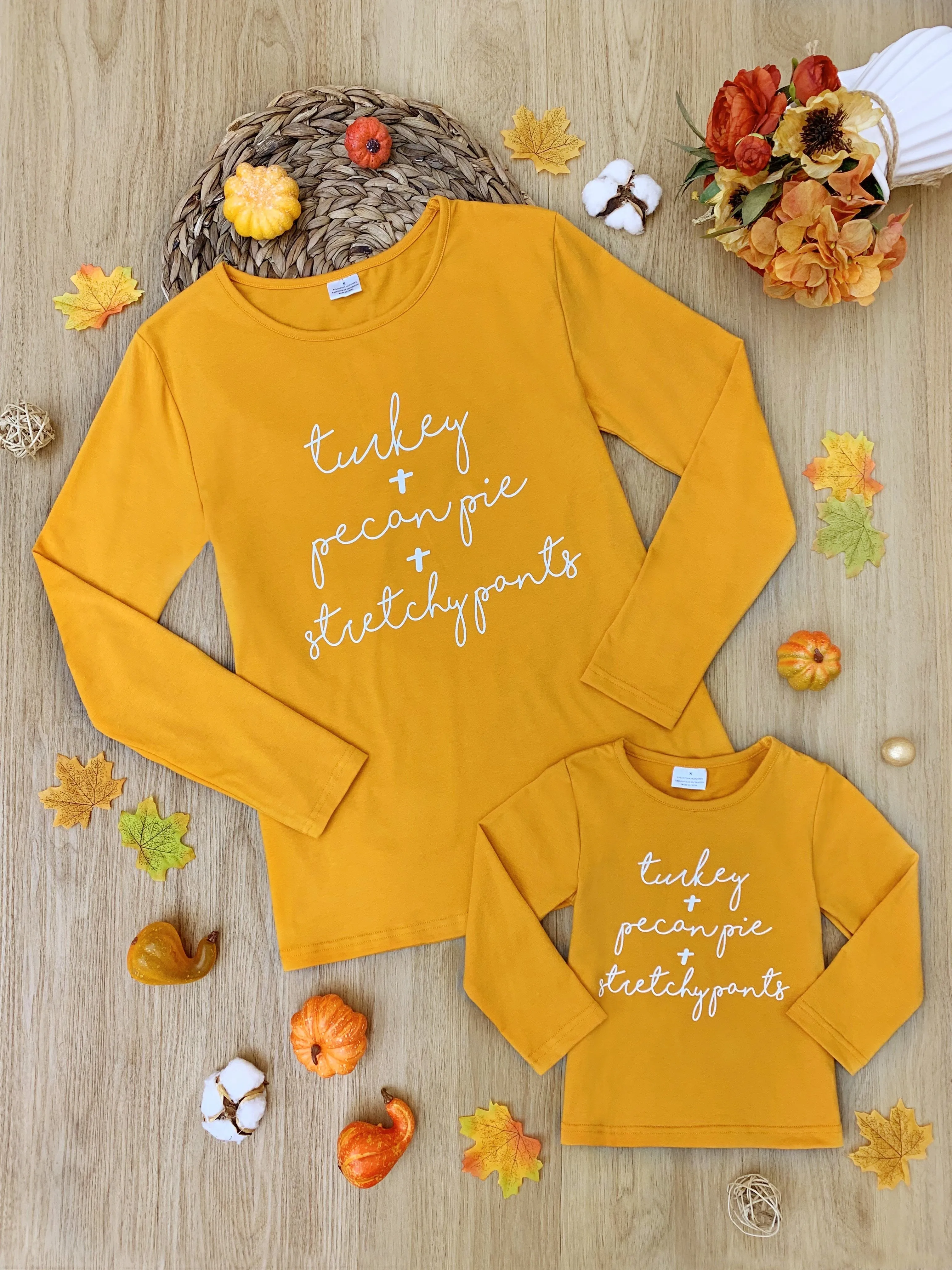Mommy and Me Turkey   Pecan Pie   Stretchy Pants Top
