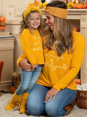 Mommy and Me Turkey   Pecan Pie   Stretchy Pants Top