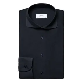 Navy Cotton Four-Way Stretch Long Sleeve Shirt