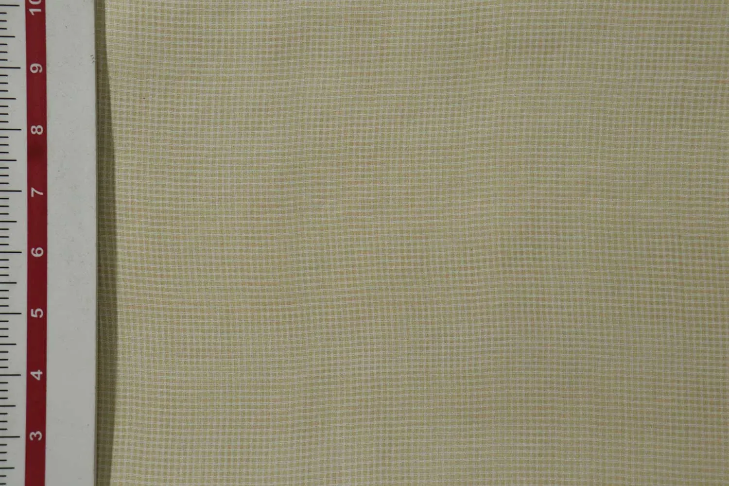 Off White & Golden Checks Cotton Handspun Fabric