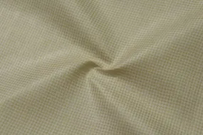 Off White & Golden Checks Cotton Handspun Fabric