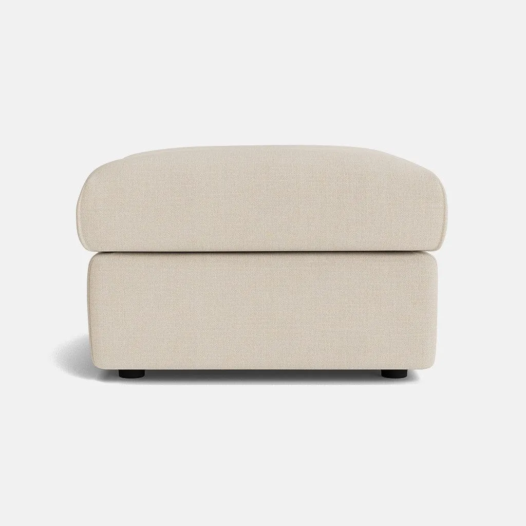 Oxford Luxe Chenille Footstool - Soft Beige