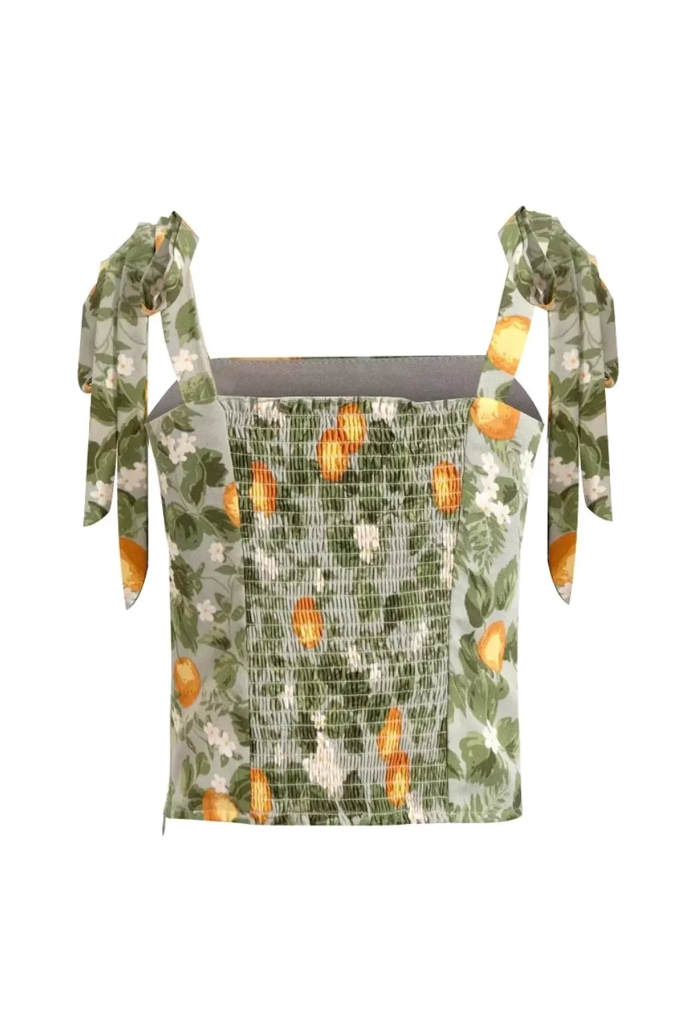'Paige' Tie-straps Stretchy Printed Vest