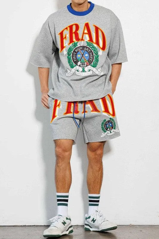Pen & Brush Art Oversize Fleece Tee Heather Grey Shirt