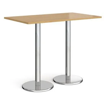 Pisa rectangular poseur table with round bases