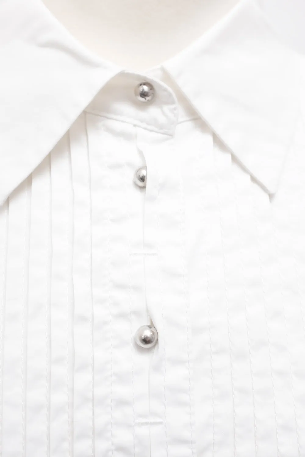 PLEATED STRETCHY WHITE SHIRT