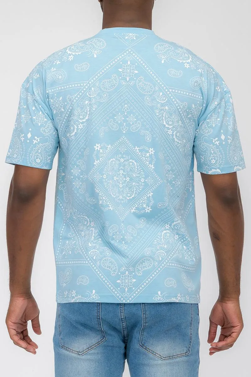 Powder Blue Bandana Print Tshirt