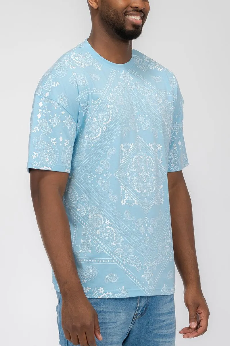 Powder Blue Bandana Print Tshirt