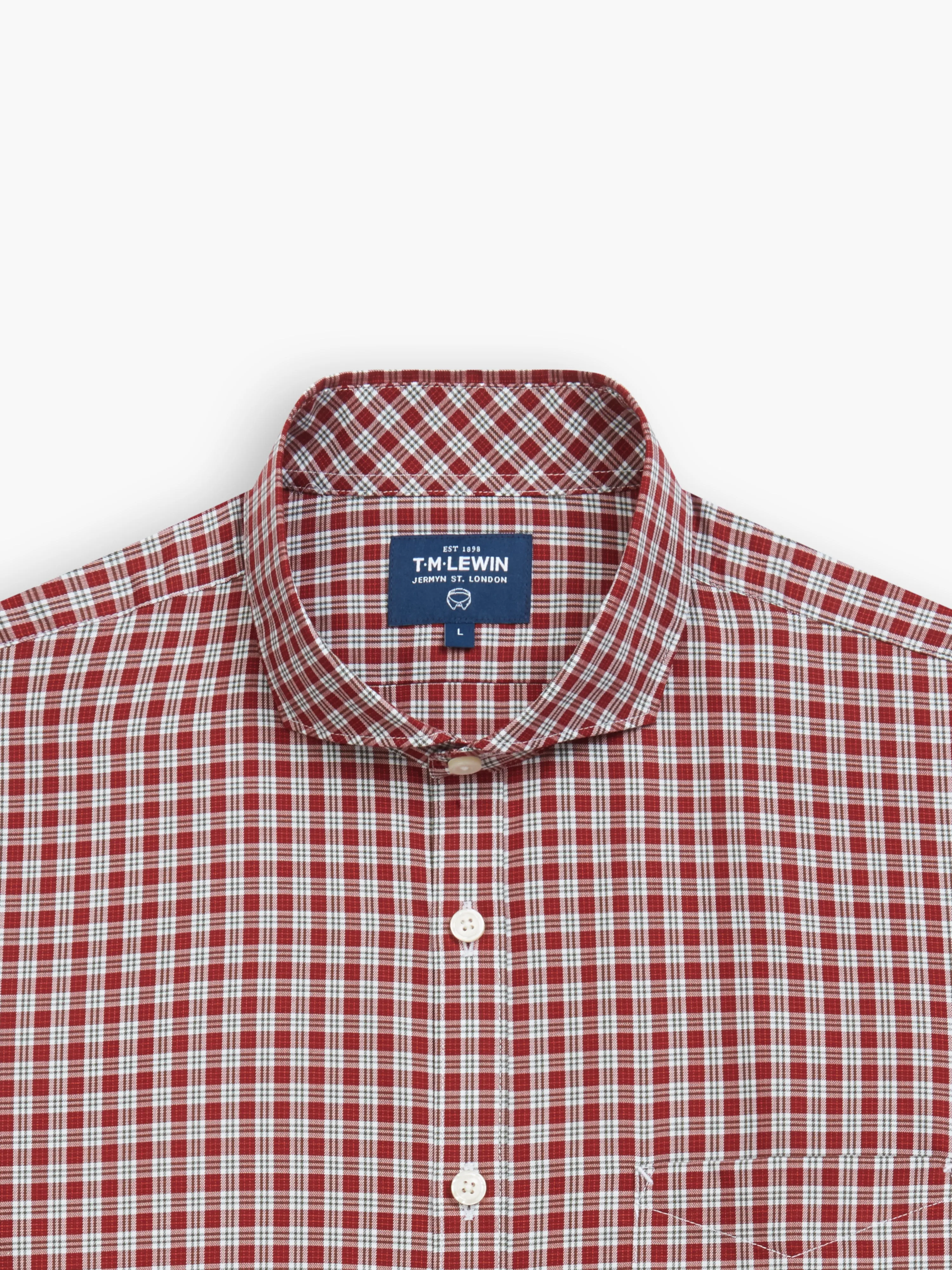 Prince of Wales Check Slim Fit Plum Shirt