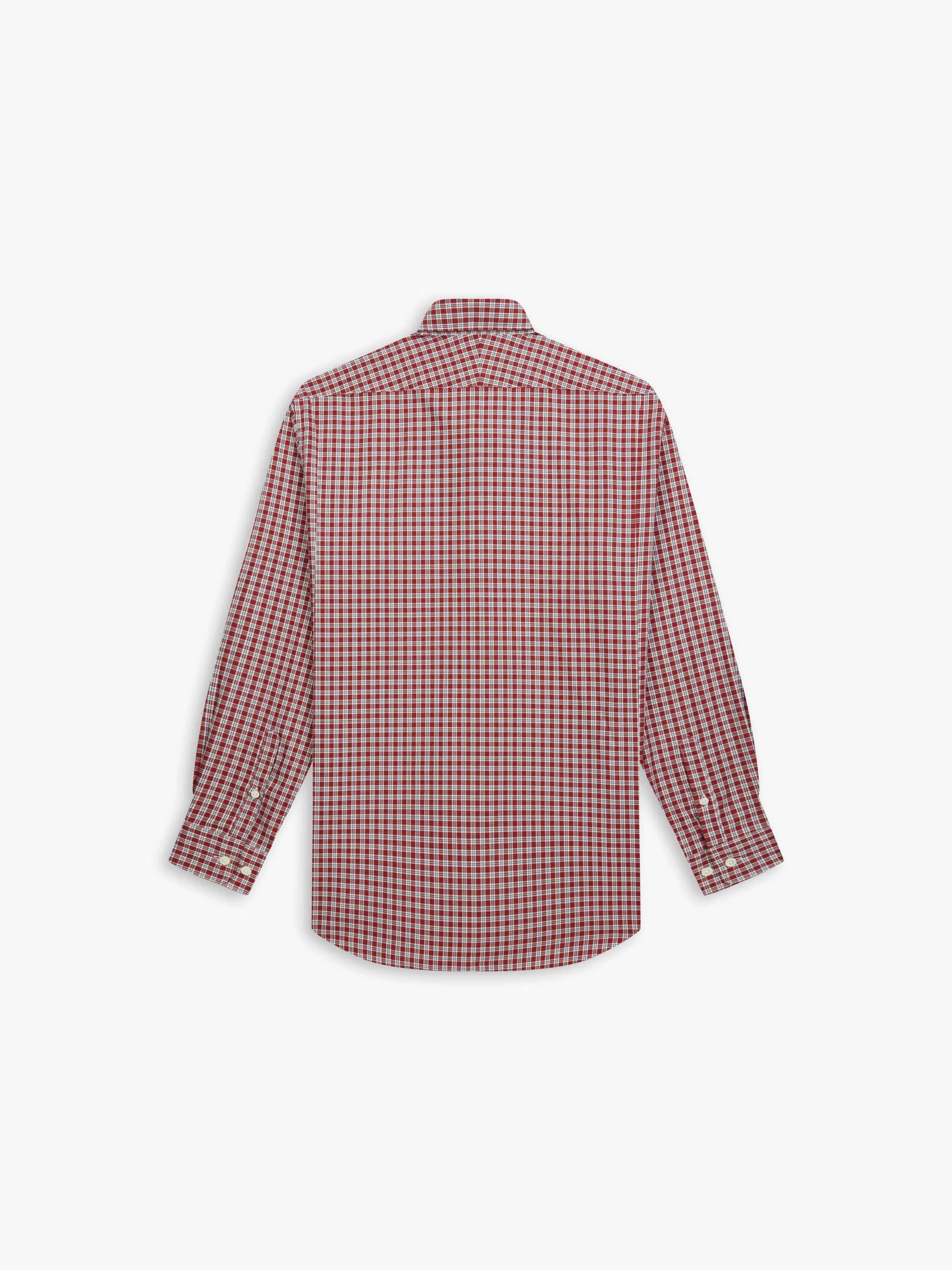Prince of Wales Check Slim Fit Plum Shirt