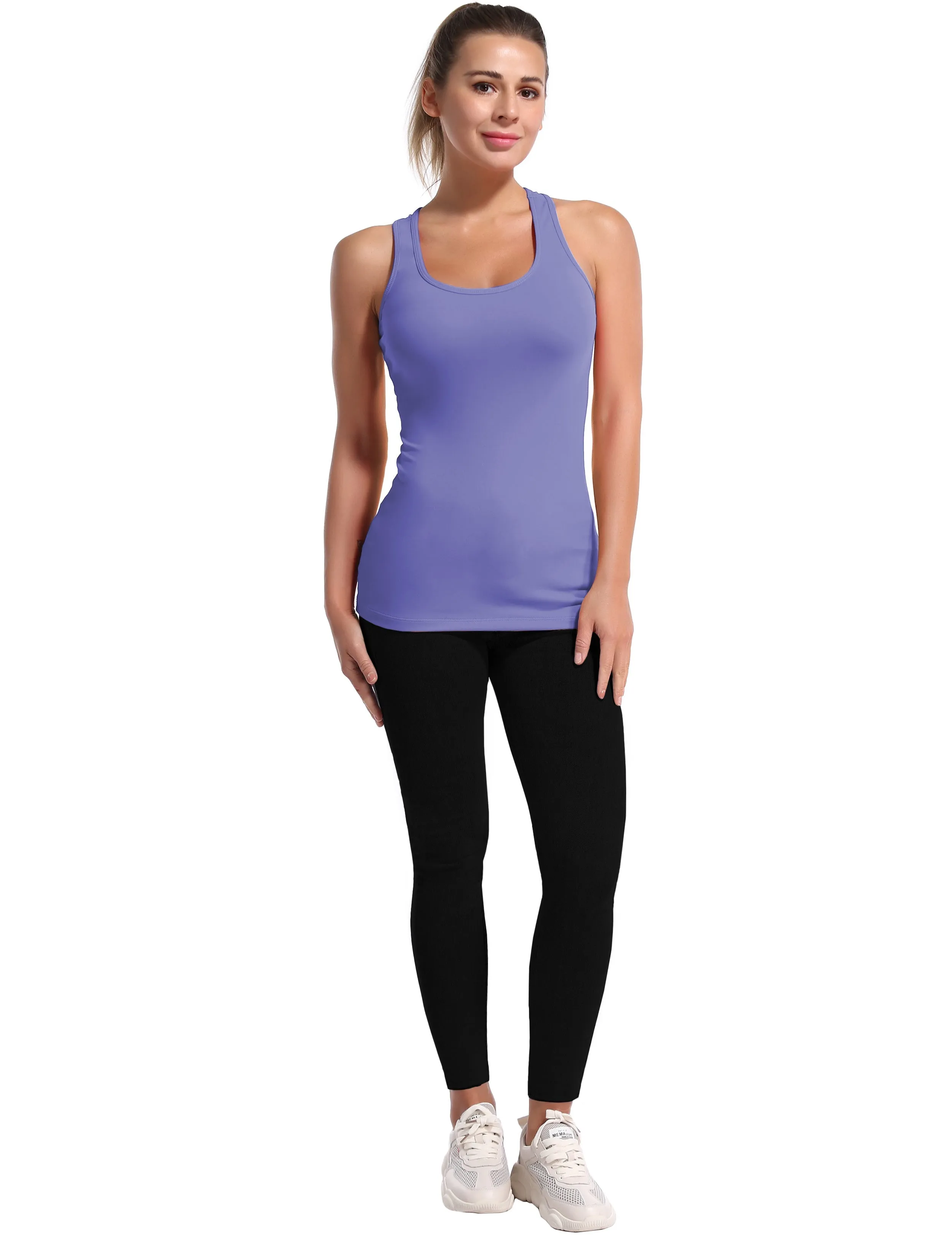 Racerback Athletic Tank Tops lavender_Plus Size