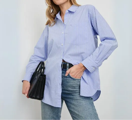 Rails - Elsa Stripe Button Down in Oxford and White