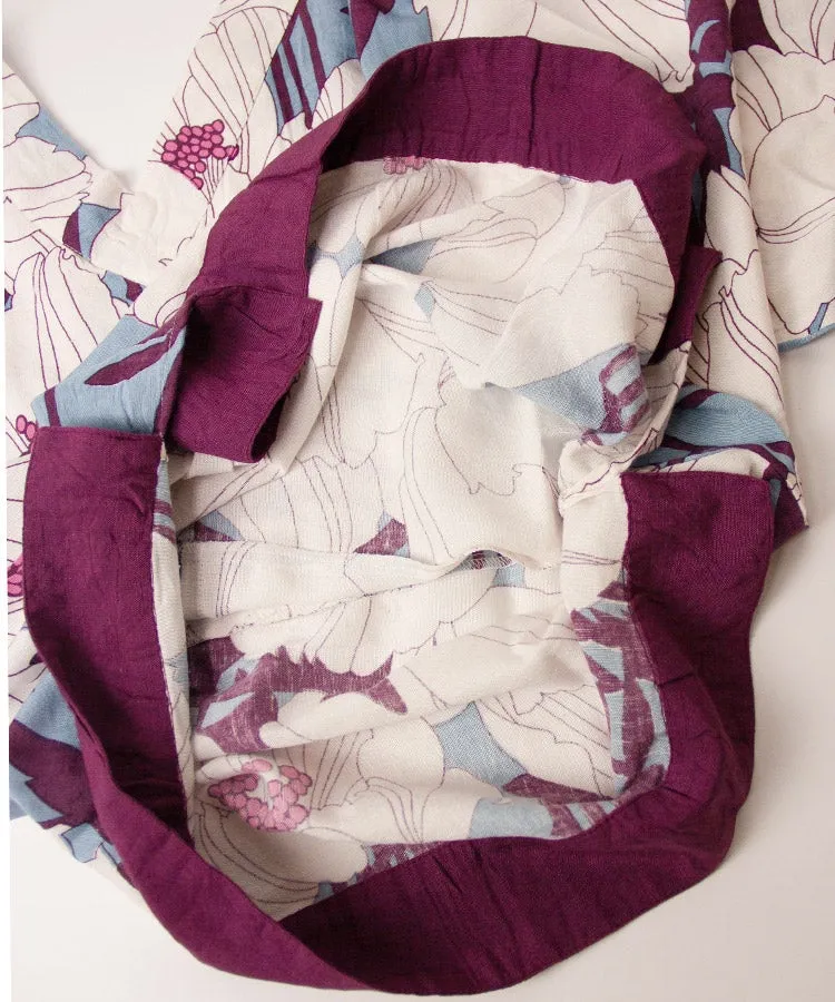 Red Floral Print Hakunarai Kimono Shirt