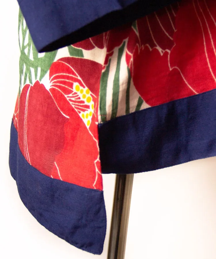 Red Floral Print Hakunarai Kimono Shirt