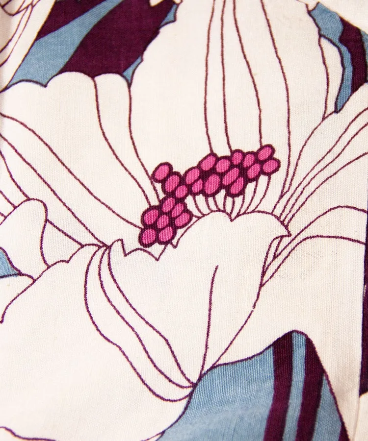 Red Floral Print Hakunarai Kimono Shirt