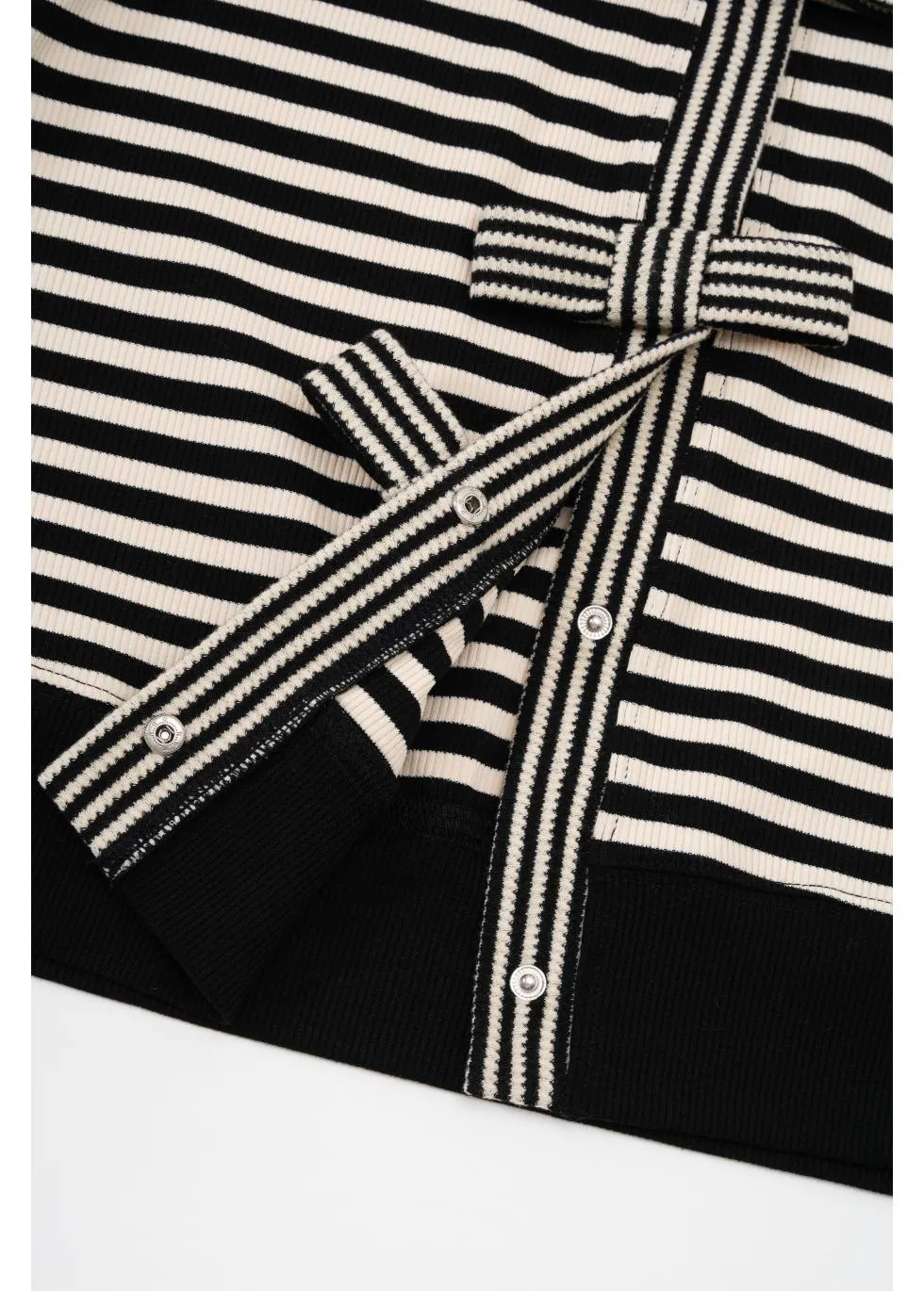 Ribbon-Tie Striped Cardigan