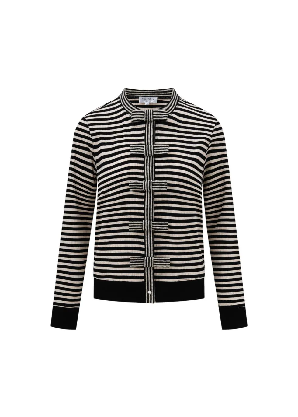 Ribbon-Tie Striped Cardigan