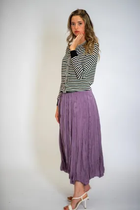 Ribbon-Tie Striped Cardigan