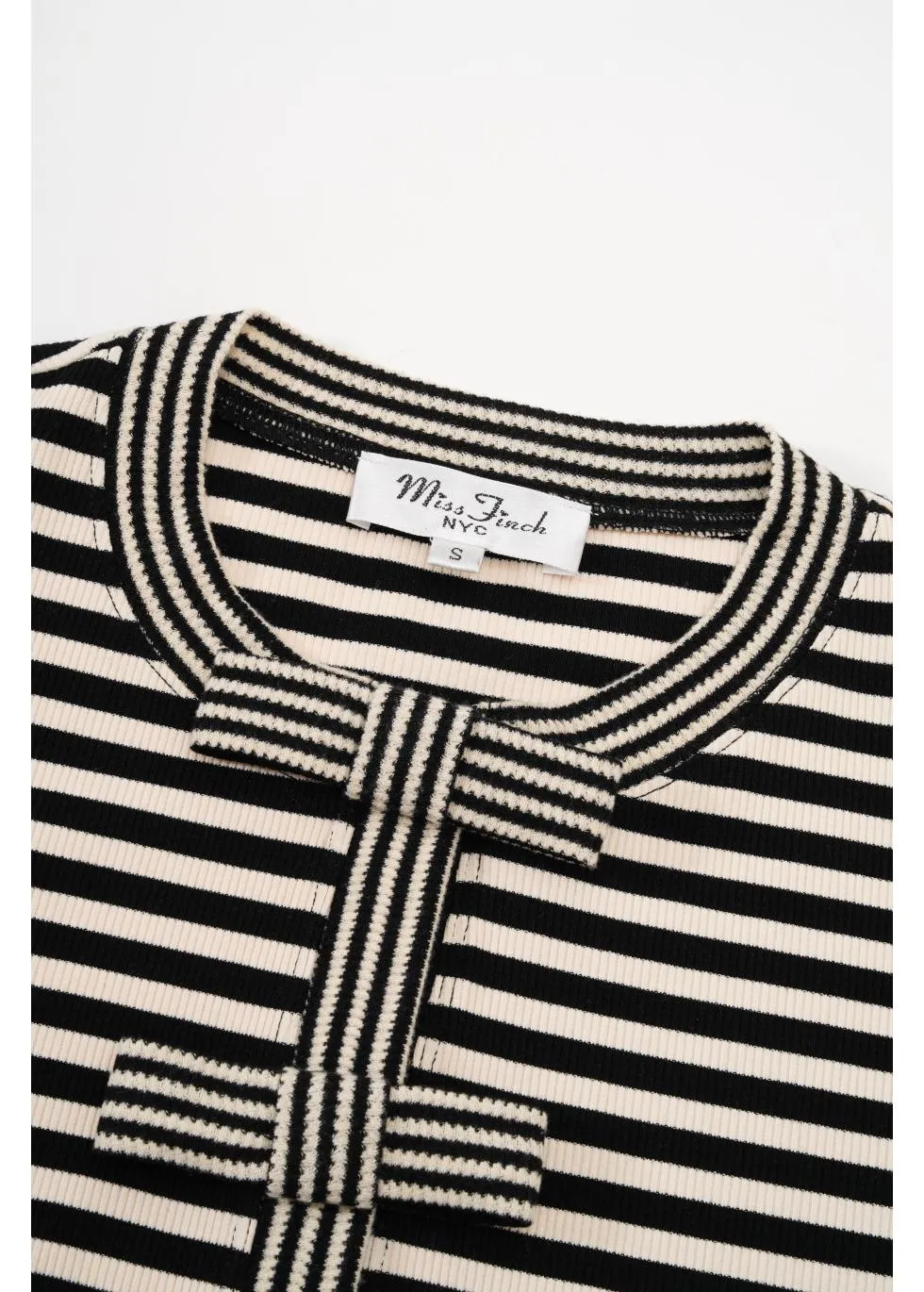 Ribbon-Tie Striped Cardigan
