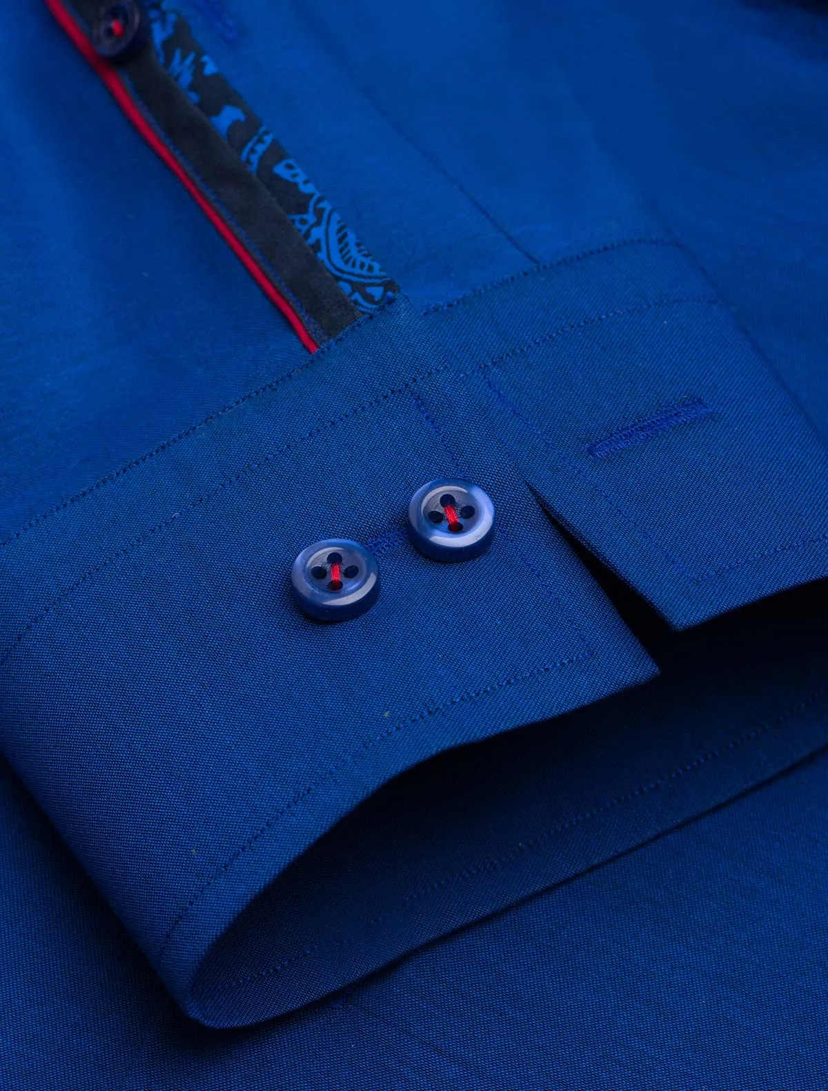 RICH BLUE SPREAD COLLAR SHIRT