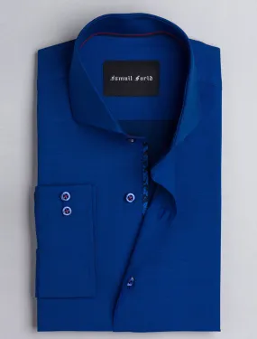 RICH BLUE SPREAD COLLAR SHIRT