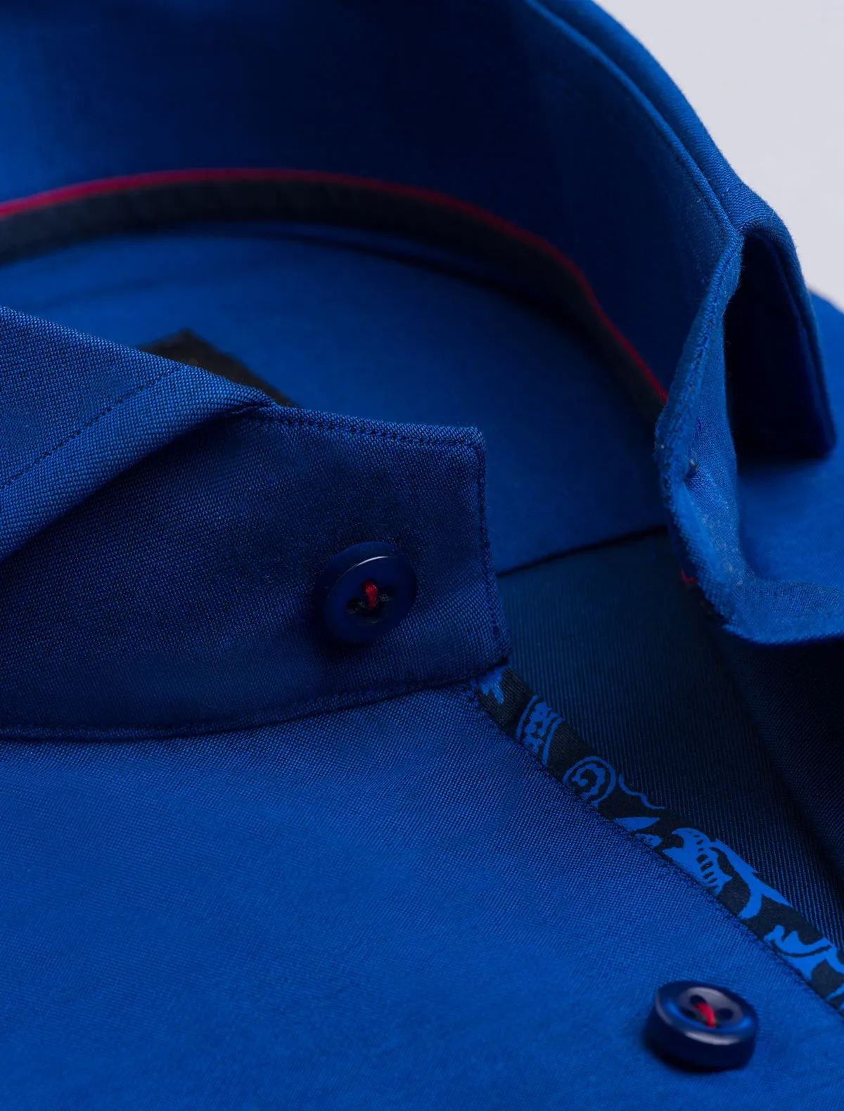 RICH BLUE SPREAD COLLAR SHIRT