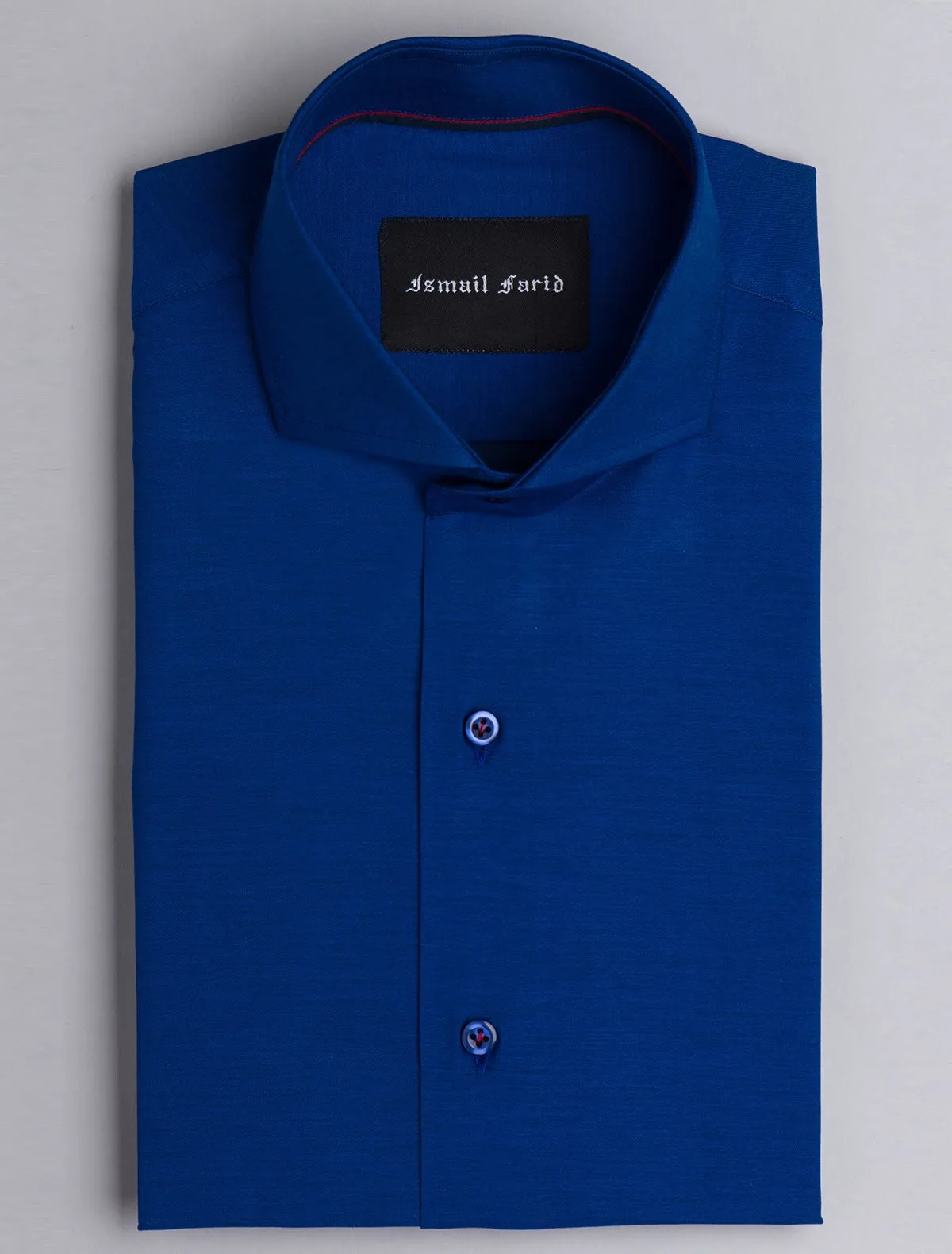 RICH BLUE SPREAD COLLAR SHIRT