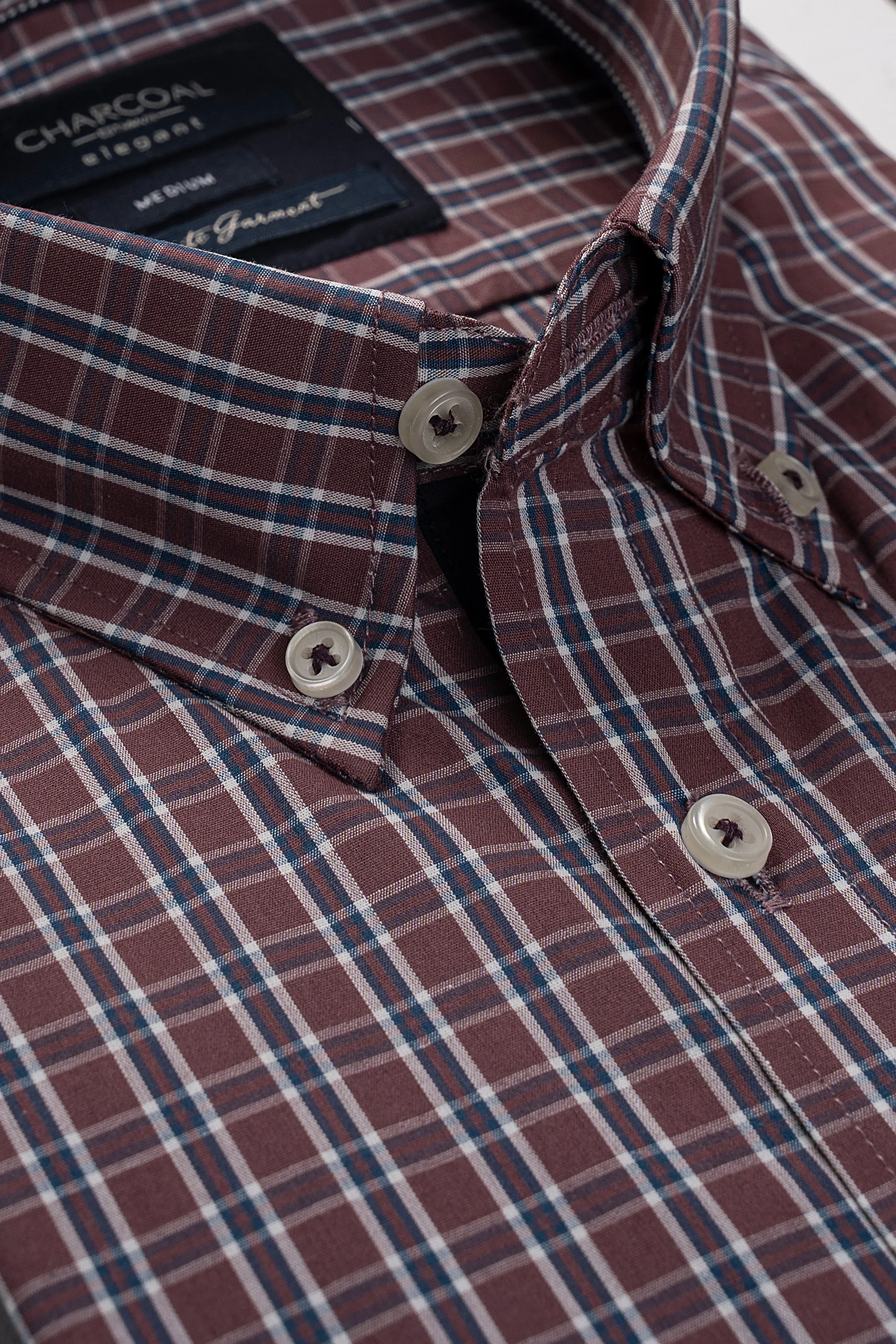 SEMI FORMAL SHIRT RUST NAVY