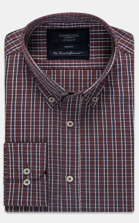 SEMI FORMAL SHIRT RUST NAVY