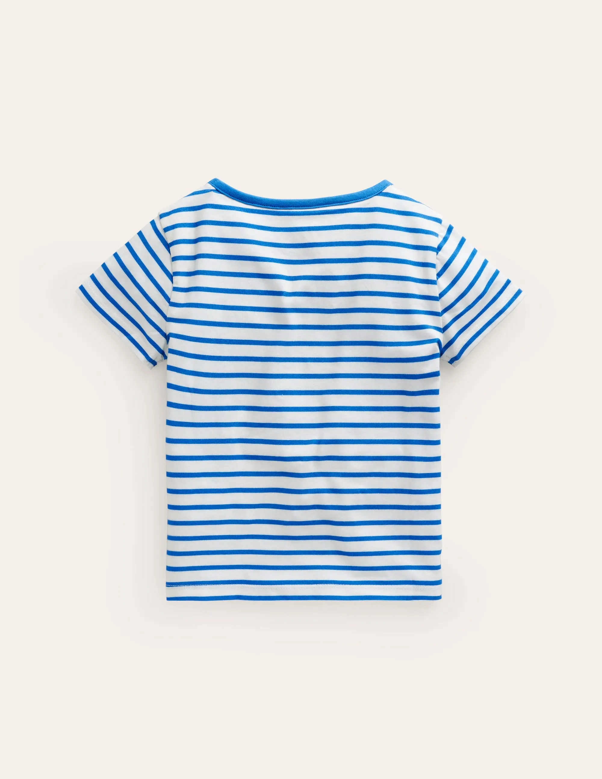 Short Sleeve Appliqué T-shirt-Ivory/ Corsica Blue Jellyfish