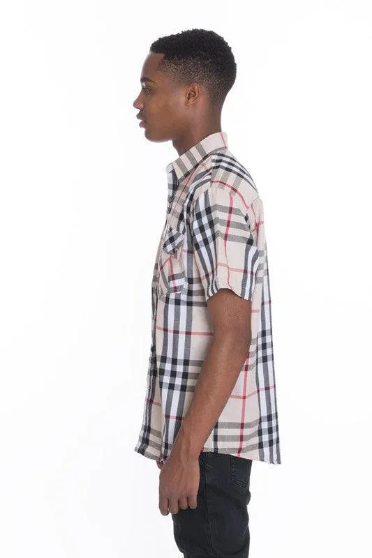 Short Sleeve Checker Shirts for Men