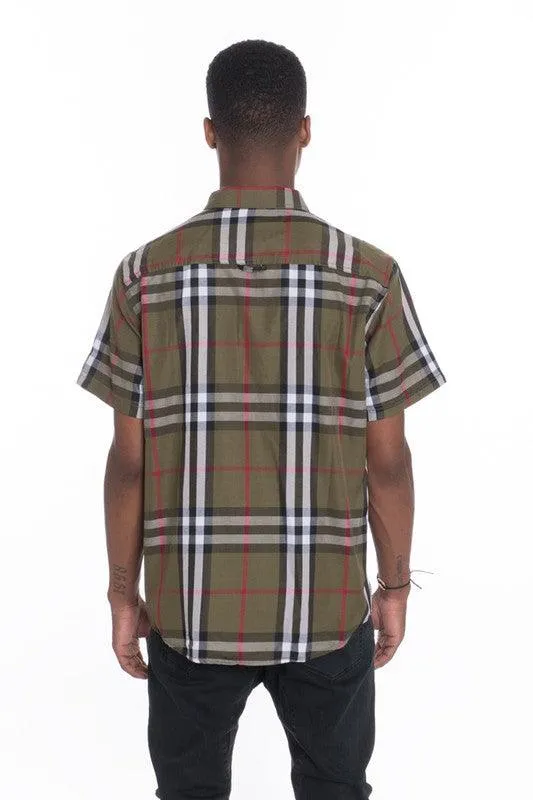 Short Sleeve Checker Shirts for Men
