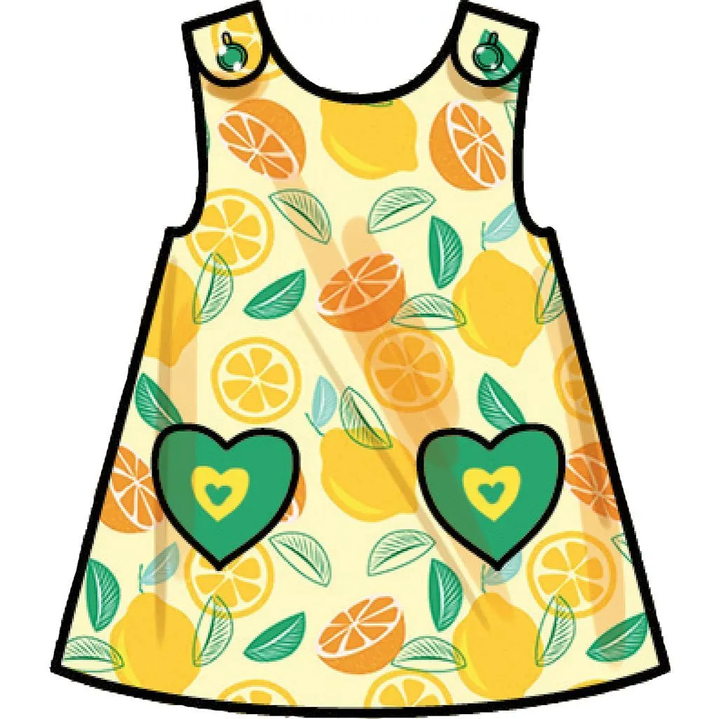 Simplicity Sewing Pattern S9318 Toddlers' Tent Tops, Dresses, and Shorts