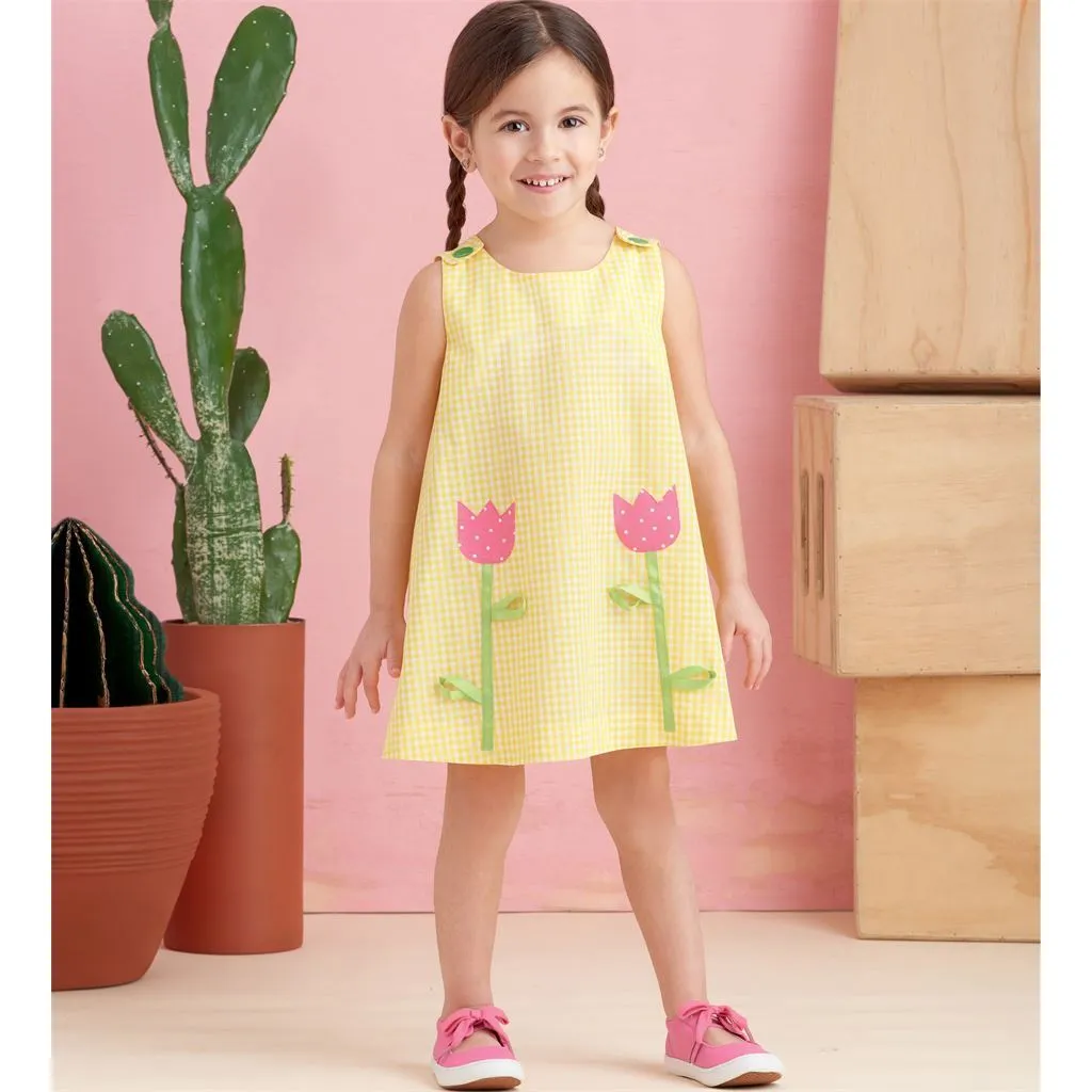 Simplicity Sewing Pattern S9318 Toddlers' Tent Tops, Dresses, and Shorts