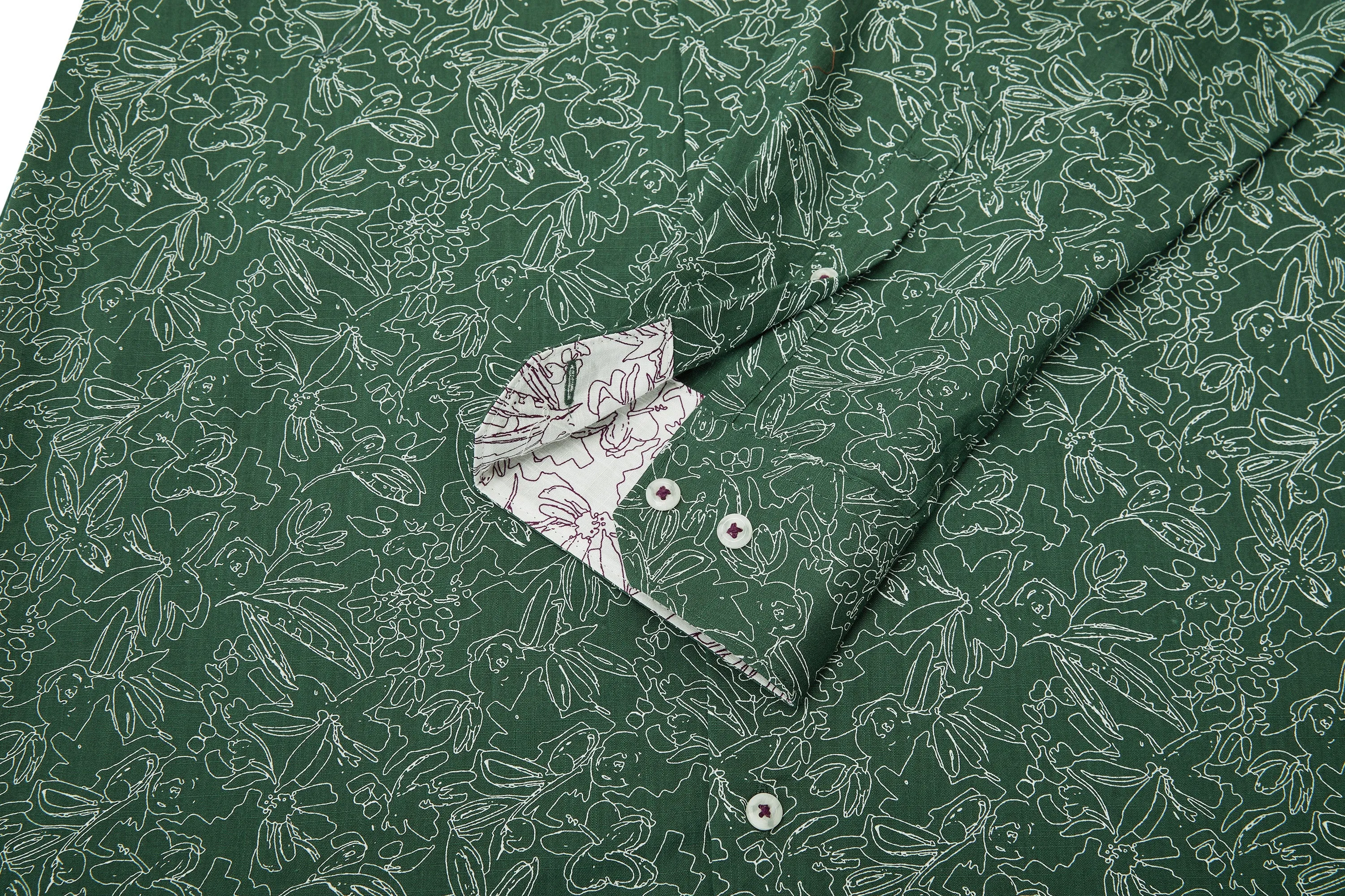 Slub Wrinkle Free Printed Casual Shirt