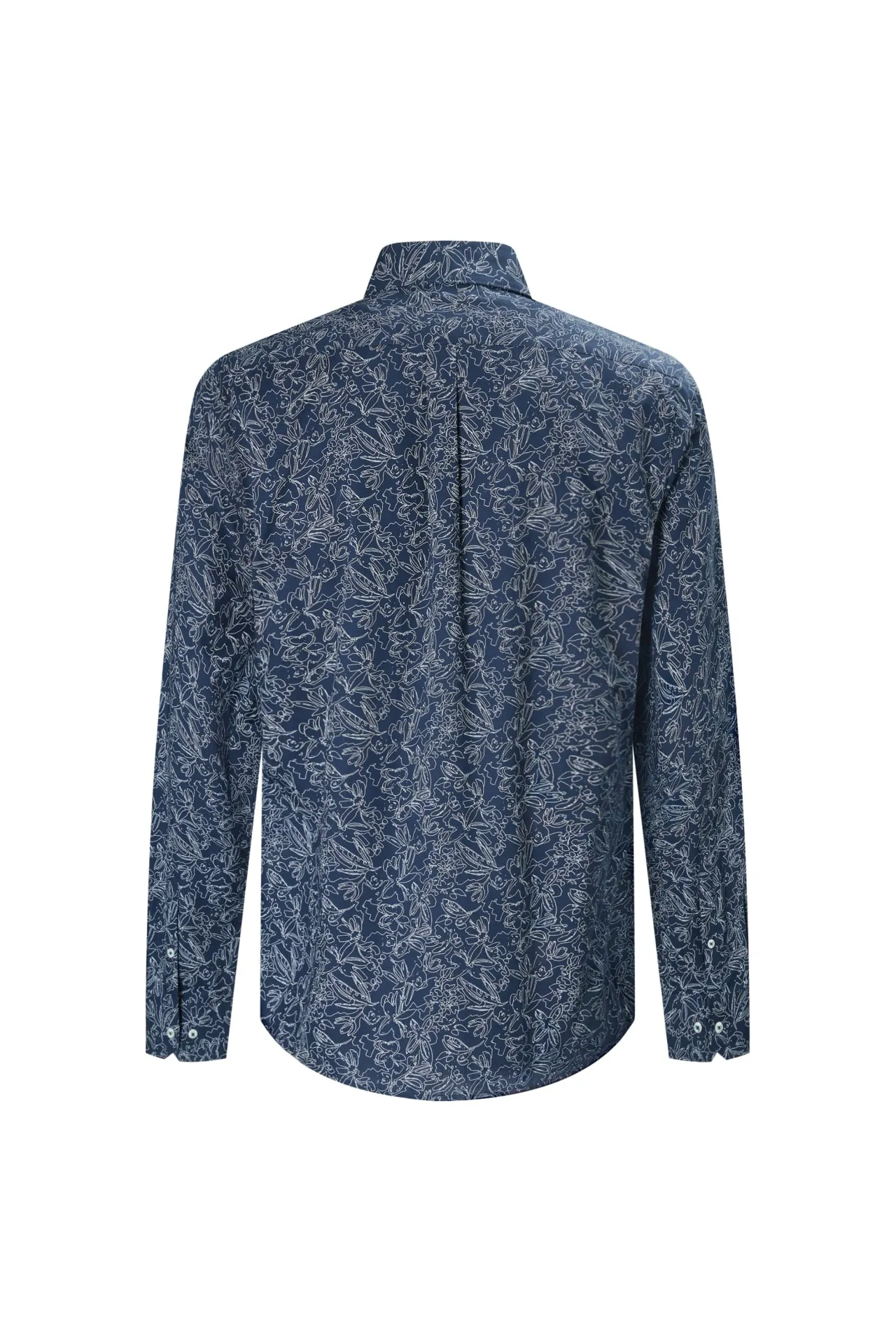 Slub Wrinkle Free Printed Casual Shirt
