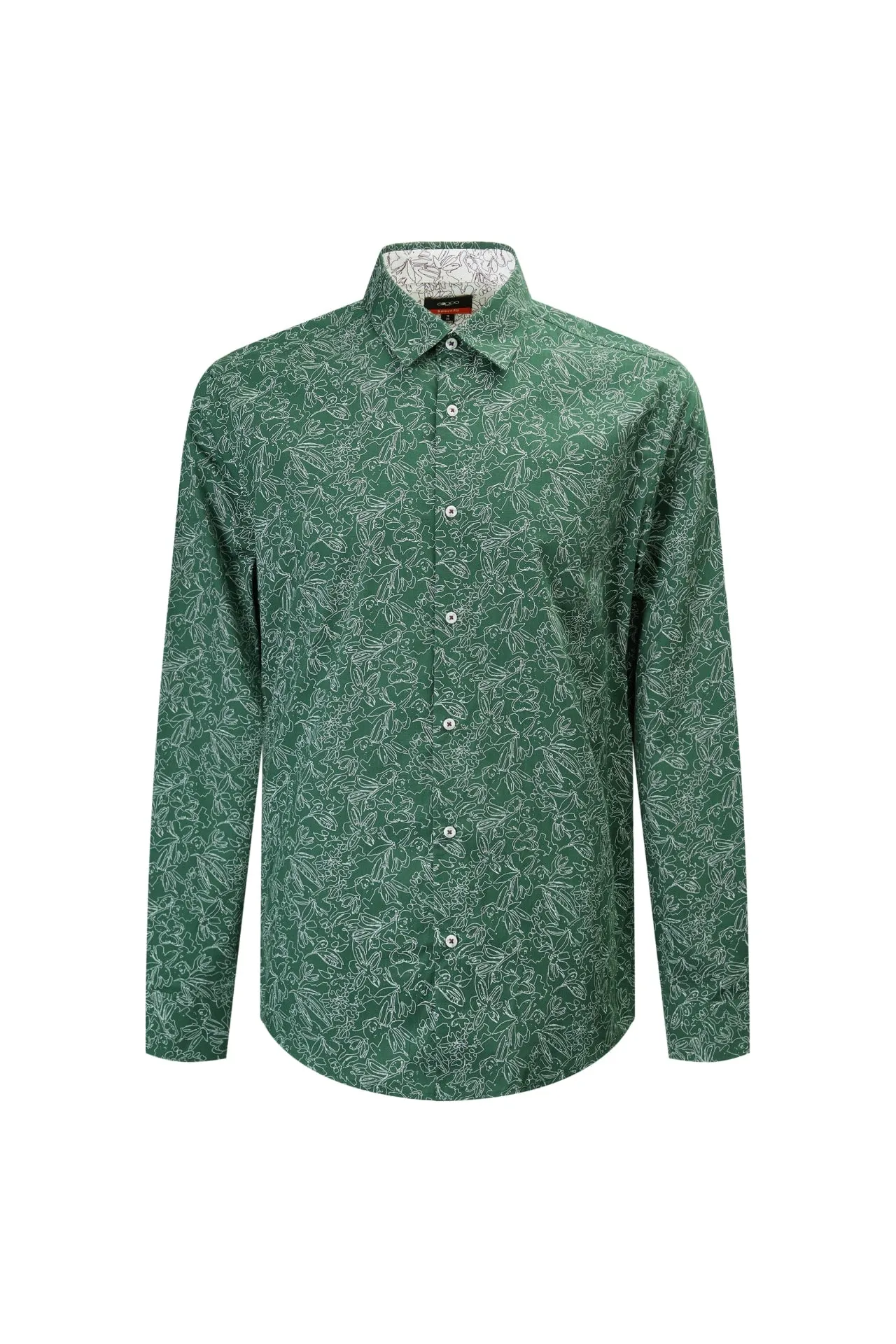 Slub Wrinkle Free Printed Casual Shirt