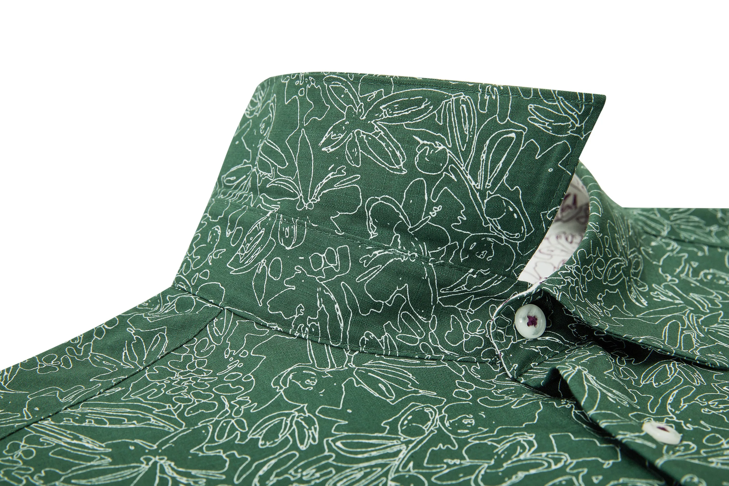Slub Wrinkle Free Printed Casual Shirt
