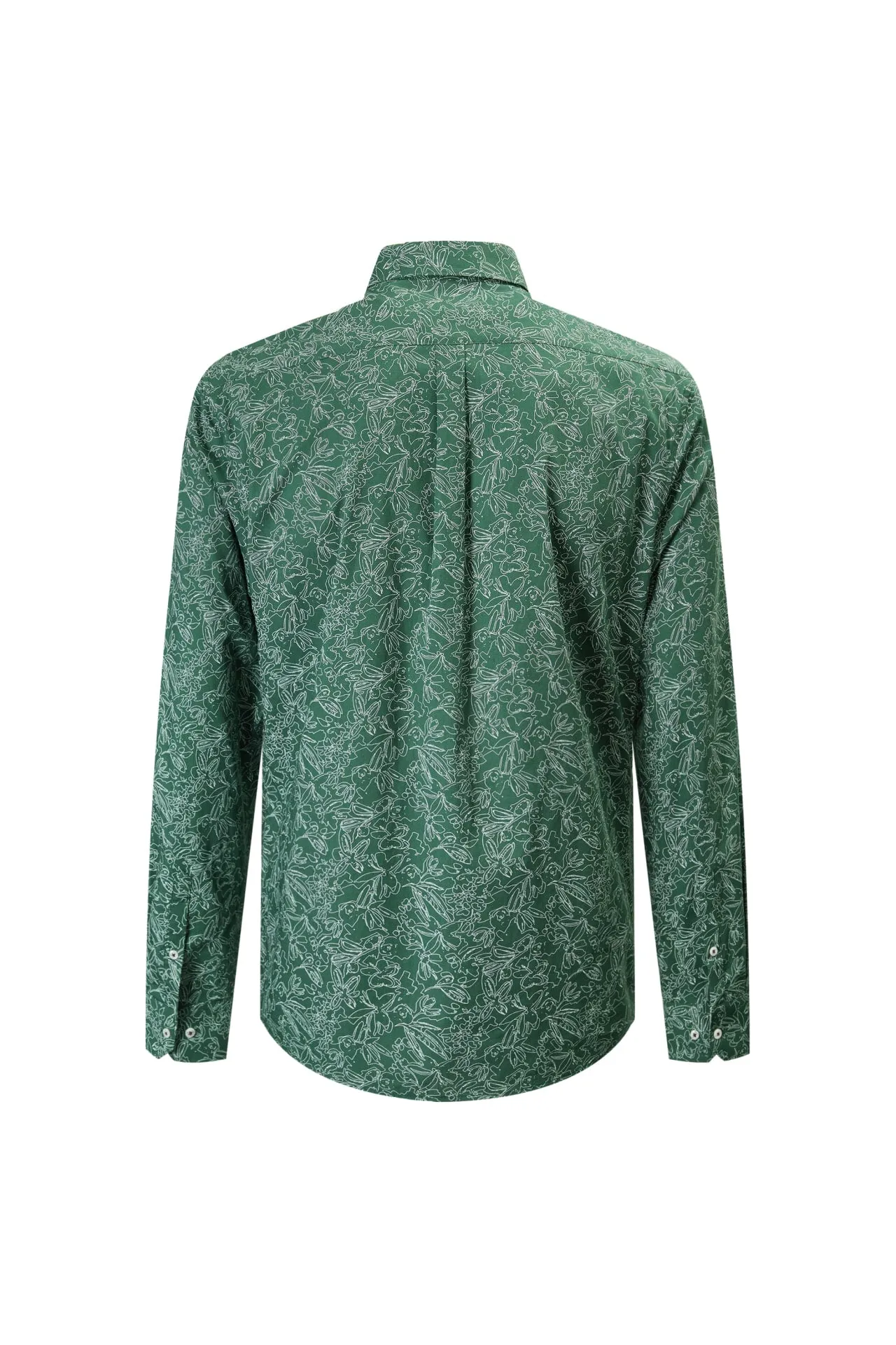 Slub Wrinkle Free Printed Casual Shirt