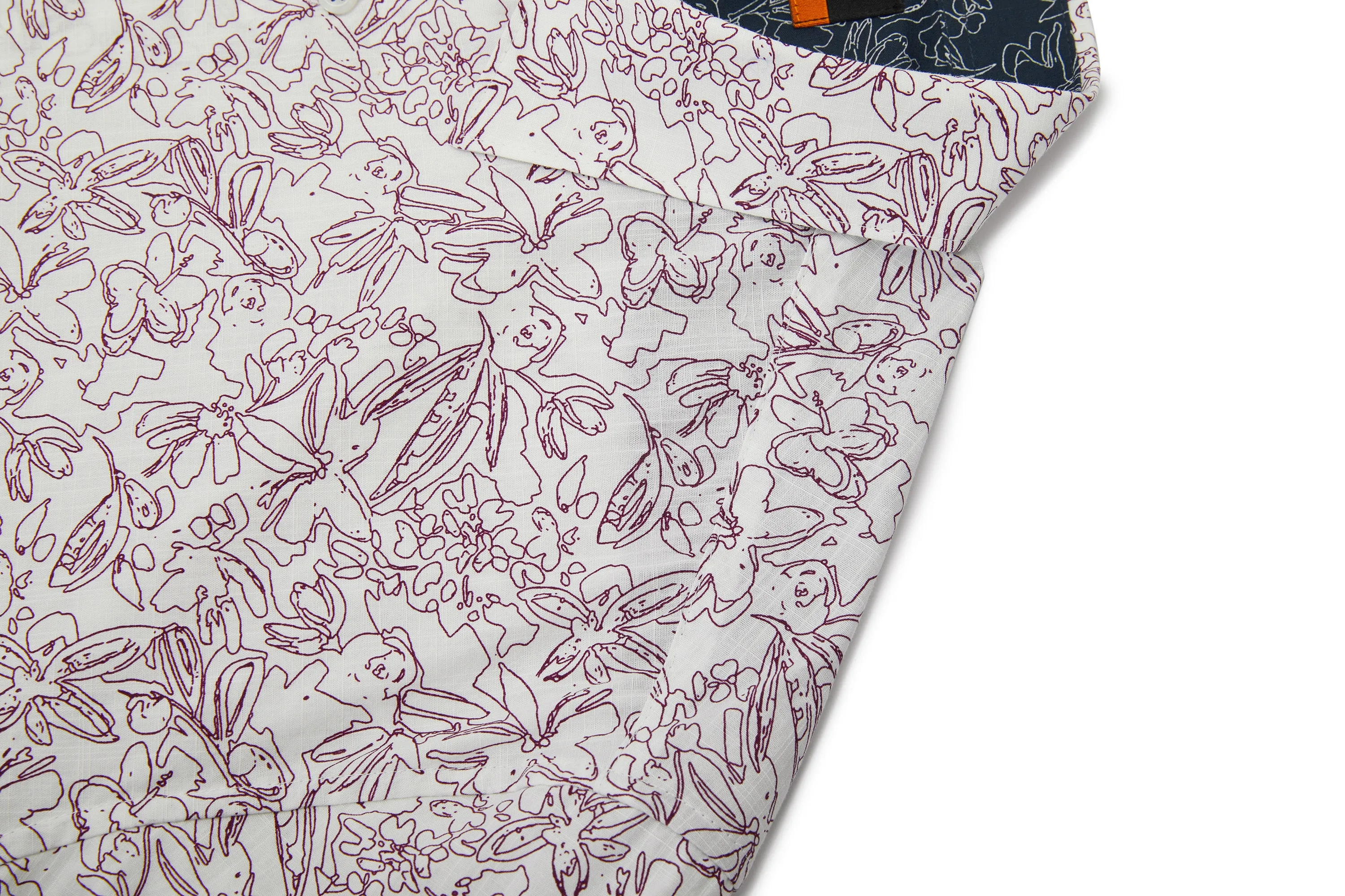 Slub Wrinkle Free Printed Casual Shirt