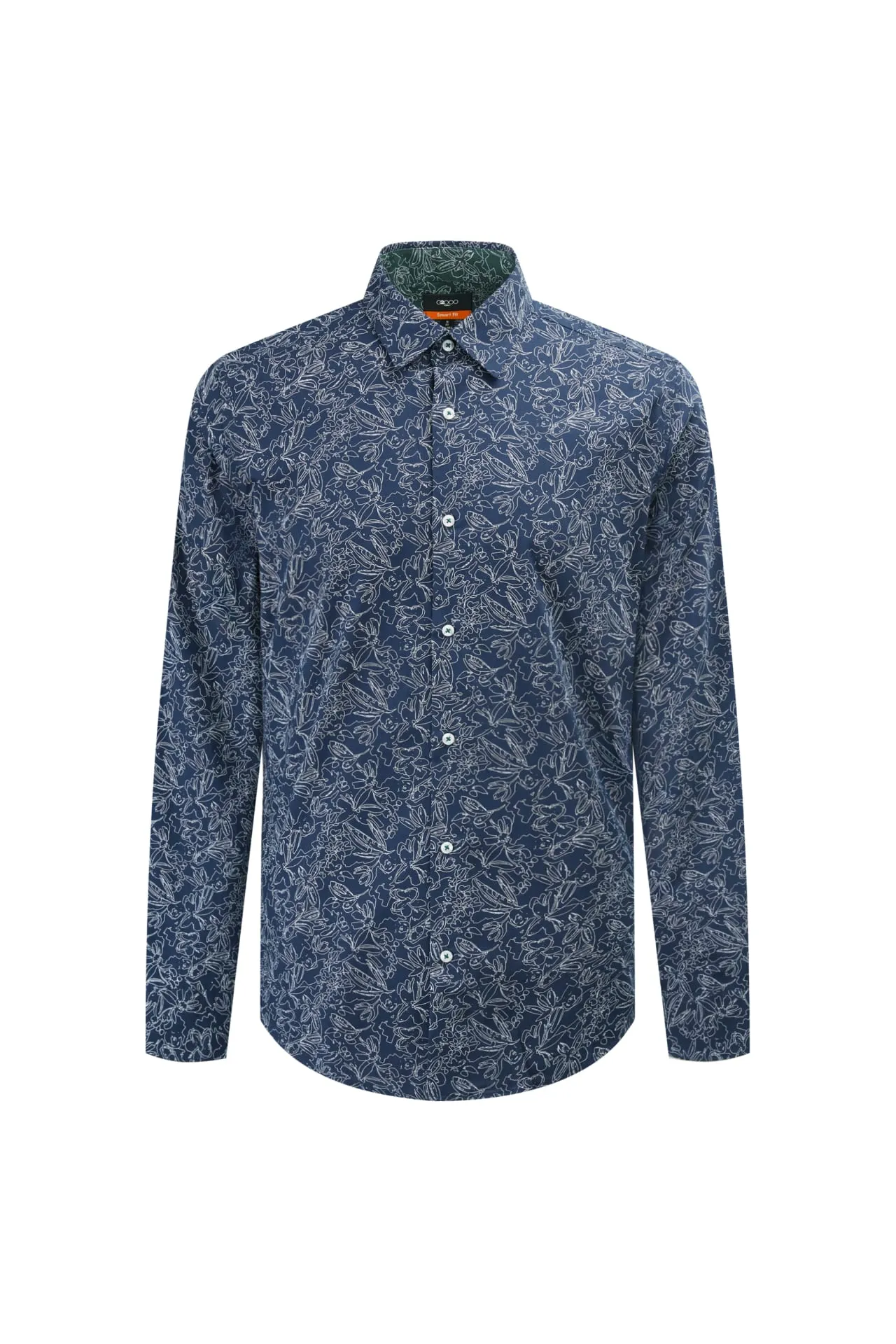 Slub Wrinkle Free Printed Casual Shirt