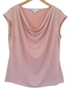 Soft Summer Carnation Pink Cowl Neck Sleeveless Top