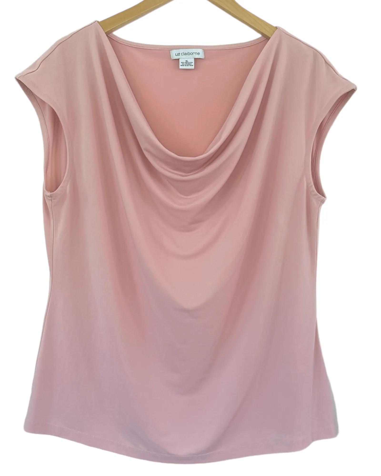 Soft Summer Carnation Pink Cowl Neck Sleeveless Top