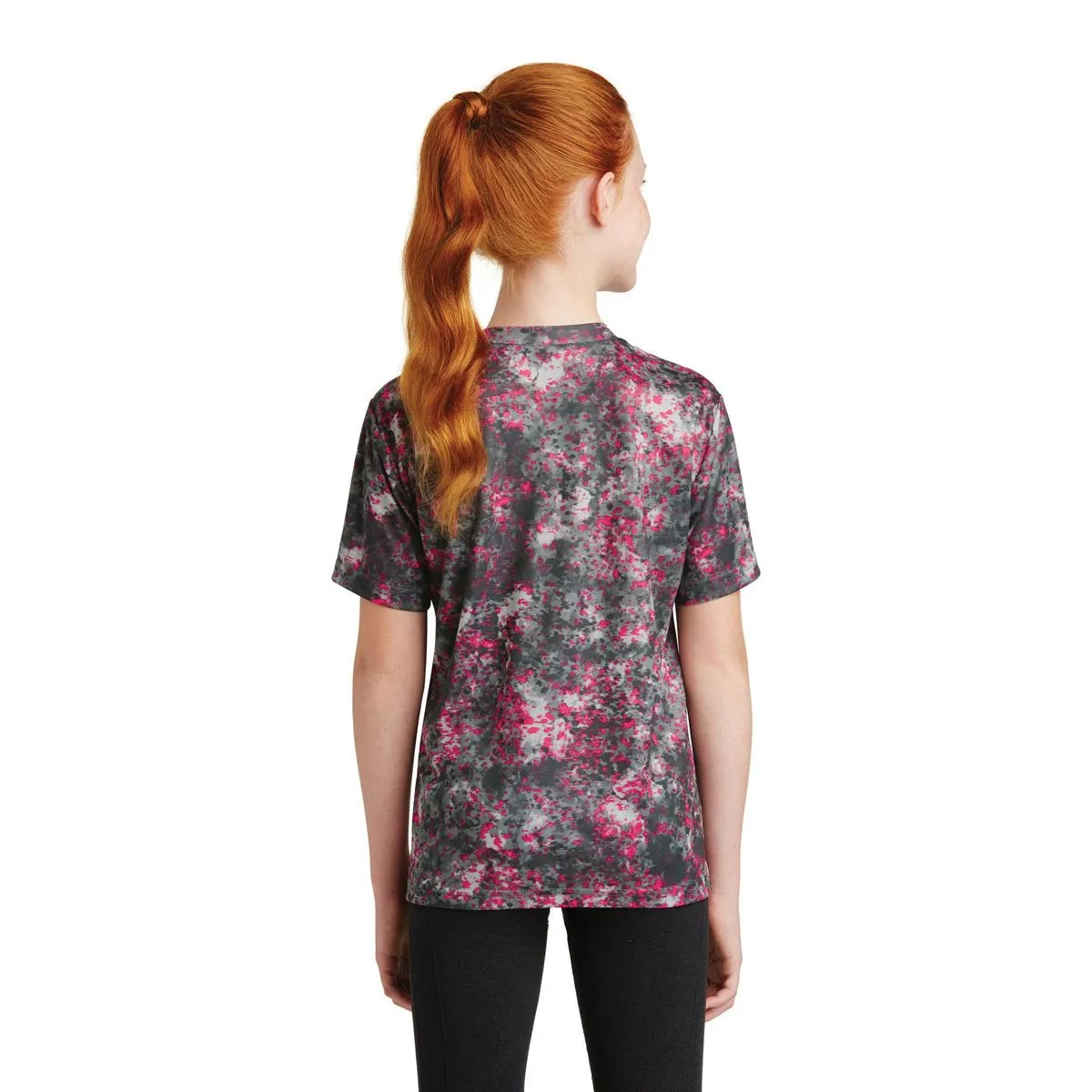 Sport-Tek Youth Pink Raspberry Mineral Freeze Tee