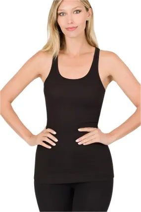 Stretchy Ribbed Knit Racerback Tank