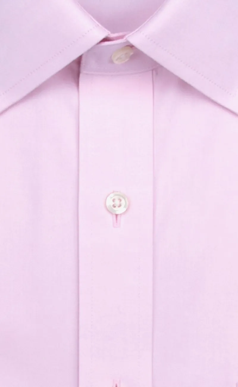 Tailored Fit Pink Solid Spread Collar Supima® Cotton Non-Iron Pinpoint Oxford Dress Shirt (B/T)