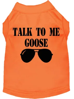 Talk To Me Goose Screen Print Dog Shirt Orange Xl