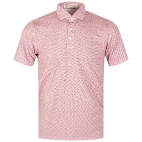The Sanders Printed Polo White/Port - AW23